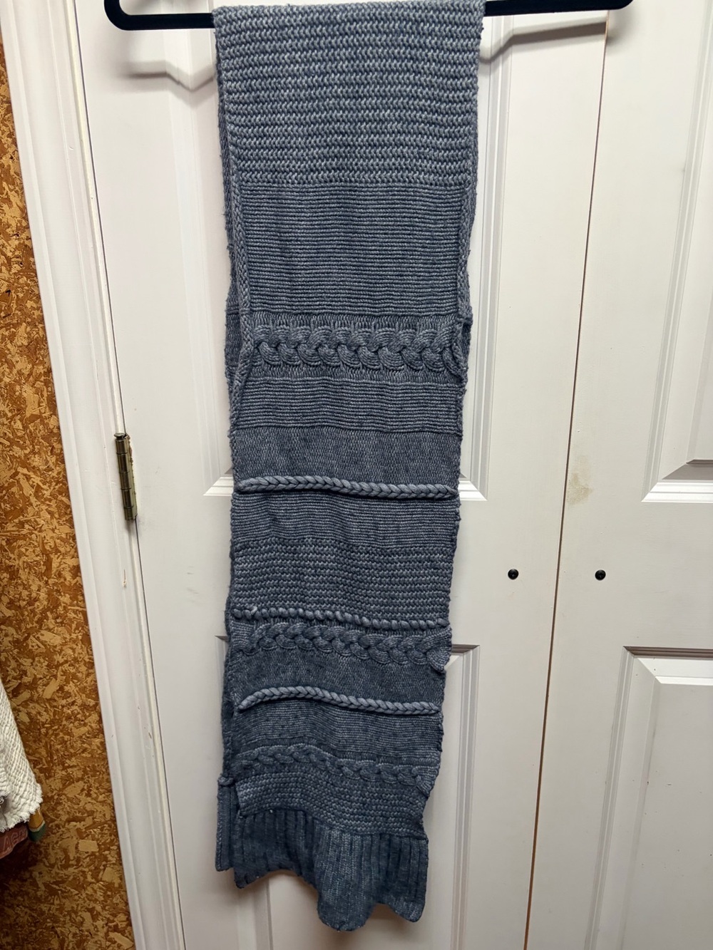 Dark Grey Knit Ugg Scarf